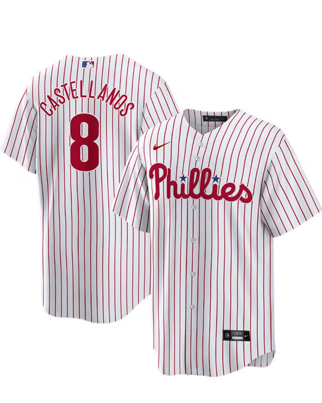 2024 MLB Men Philadelphia Phillies #8 Castellanos Nike White Home Limited Player Jersey